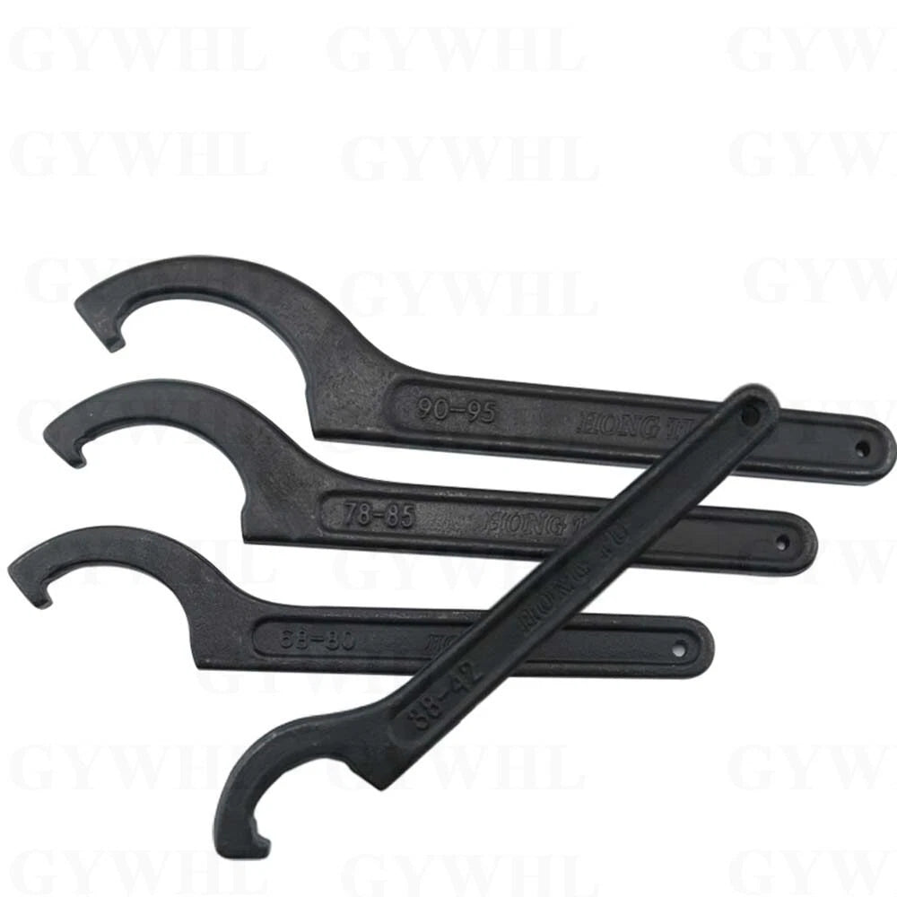 Carbon Steel Crescent Hook Head Round Nut Spanner C Shape Wrench Tool Hand Tool