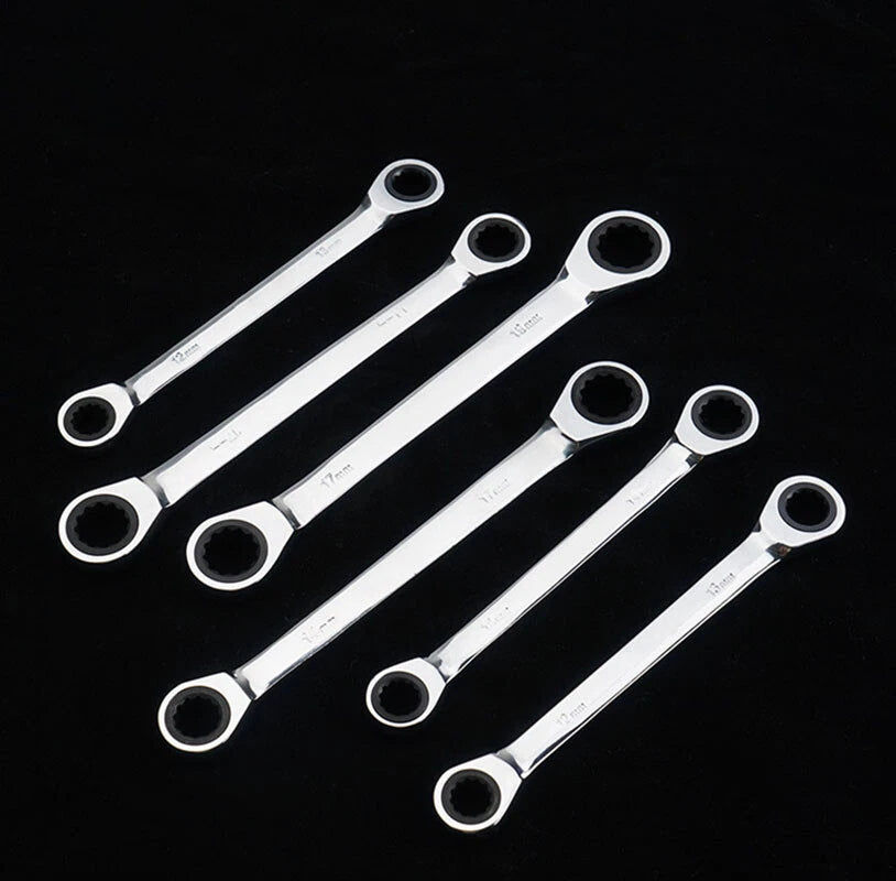 Ratchet Spanner Combination Double-End Metric Wrench Mirror Polished 6mm~24mm