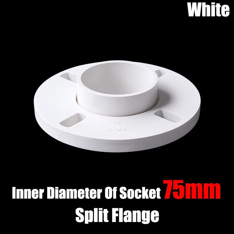PVC Adhesive Floor Flange 20 25 32 40 50 63 75 90 110-200mm Pipe Fittings White