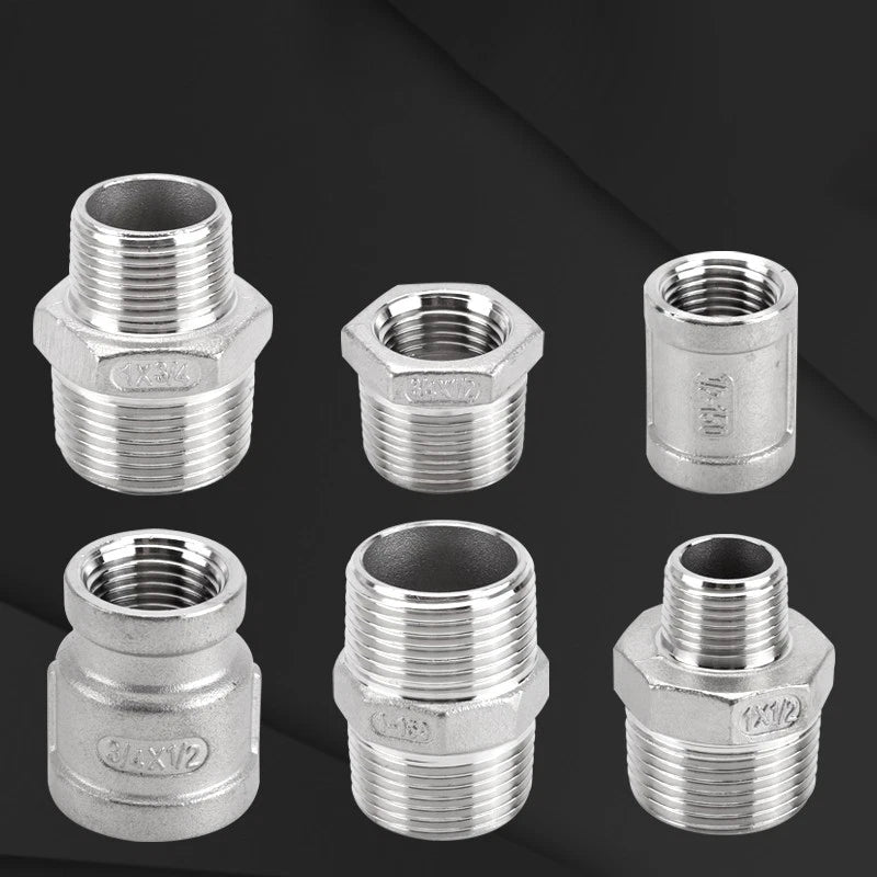 BSP Male Female Thread Connector – Stainless Steel Pipe Fittings (1/2" to 1")