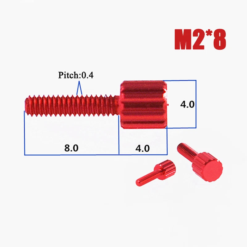 M2–M6 Aluminum Alloy Knurled Thumb Screws | Hand-Tighten Knob Bolts, 10 Colors