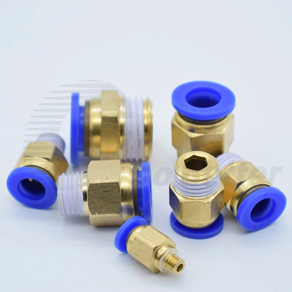 Pneumatic Push Fit Connector Hose Tube Pipe Joiner 4mm–16mm × PT Thread