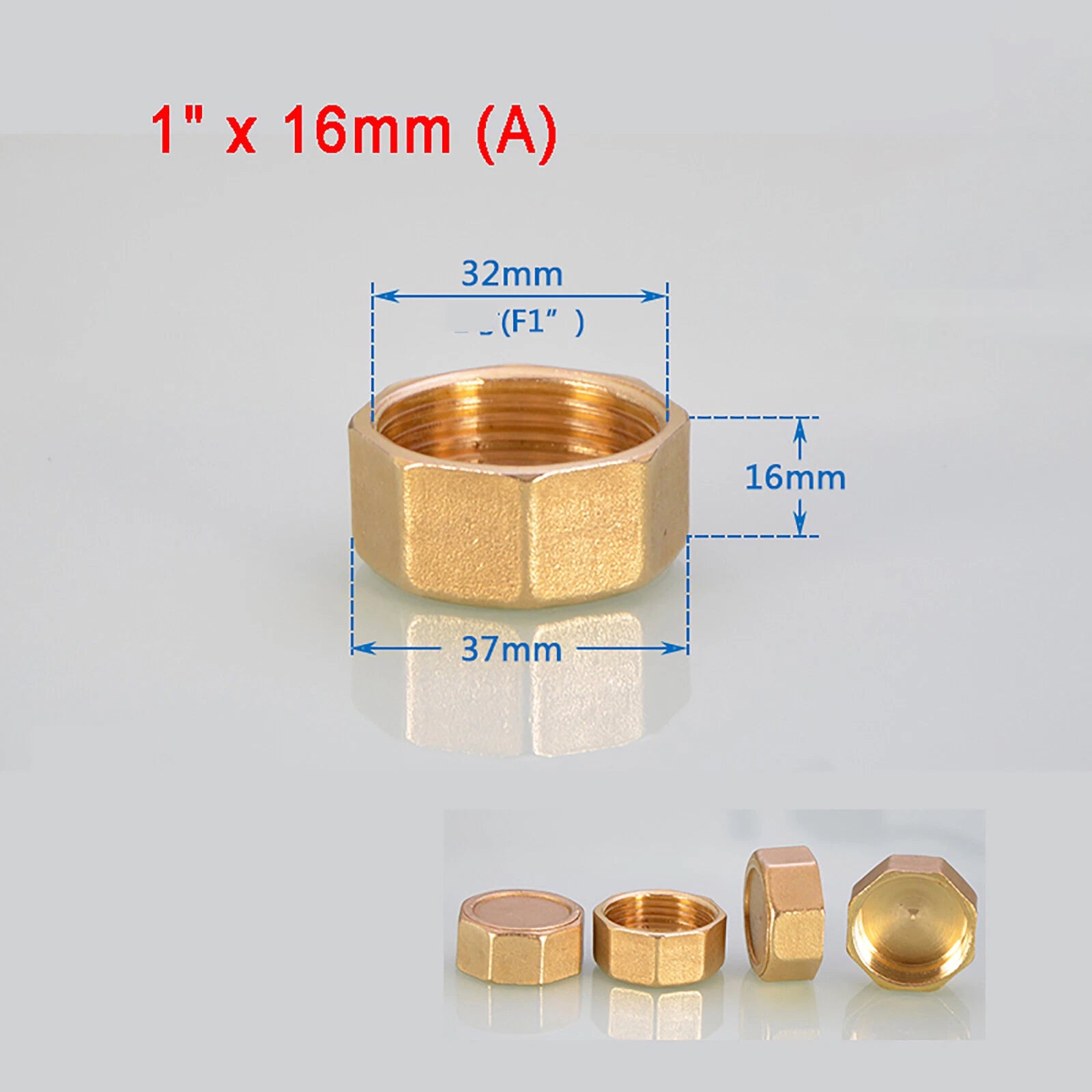 Brass Female BSP Blanking Cap Stop End Pipe Fittings — 1/8" to 1" Hex & Octagonal