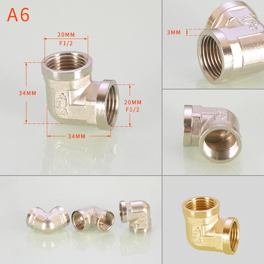 BSP 1/2" Brass Pipe Fittings — Adapters, Elbows, Tees & Connectors