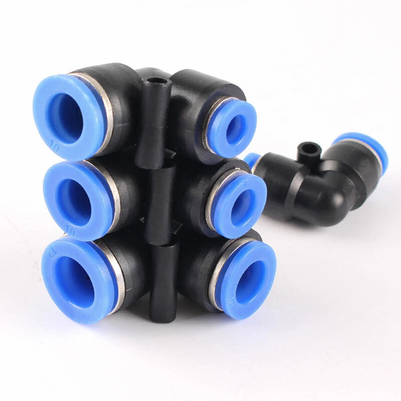 Pneumatic Push-In Elbow Fittings — Equal & Reducing Elbow Connectors for Air & Water Hose