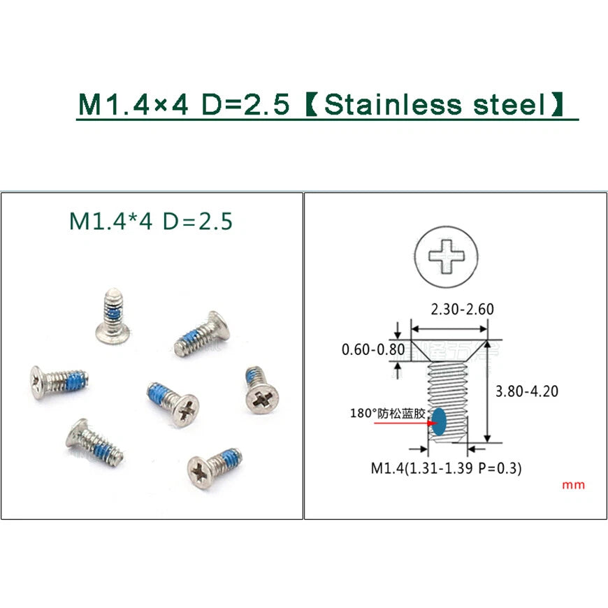 M1–M1.8 Phillips Countersunk Flat Head Machine Screws – Carbon Steel or 304 Stainless, Multiple Finishes