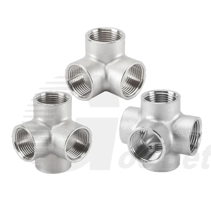 BSP Female Stainless Steel Pipe Fitting — 3/4/5-Way Adapter, 1/4" to 2"