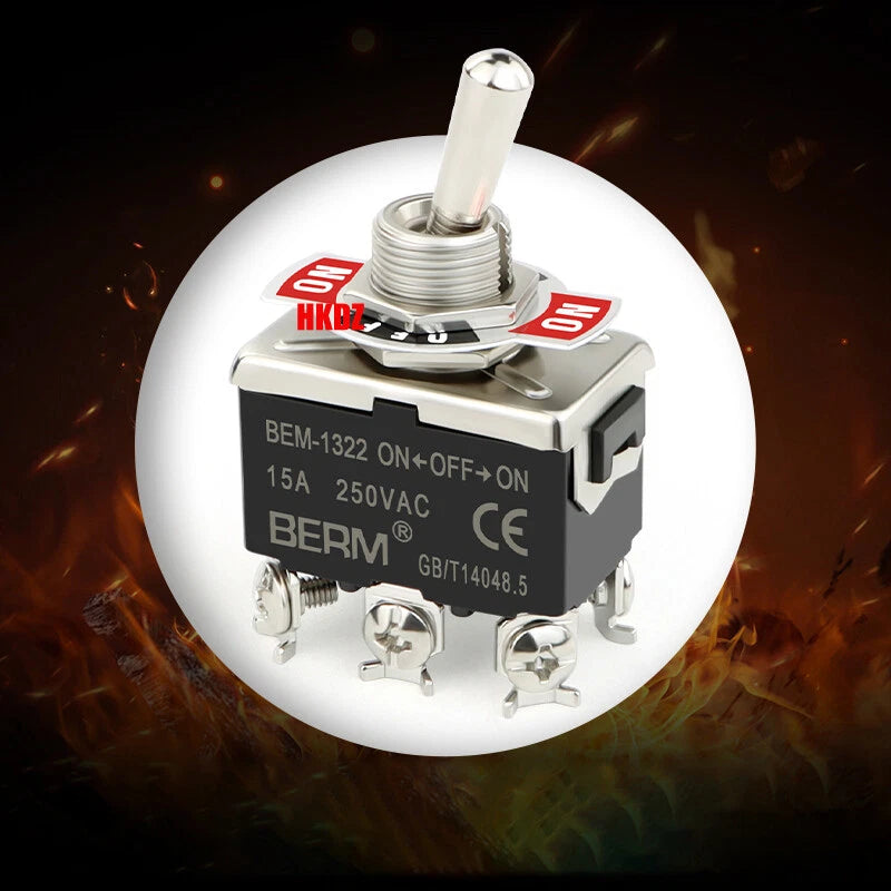 Heavy Duty Toggle Switch — 2/3 Position SPST DPDT, BEM & E-TEN Series, Pin or Screw Terminal