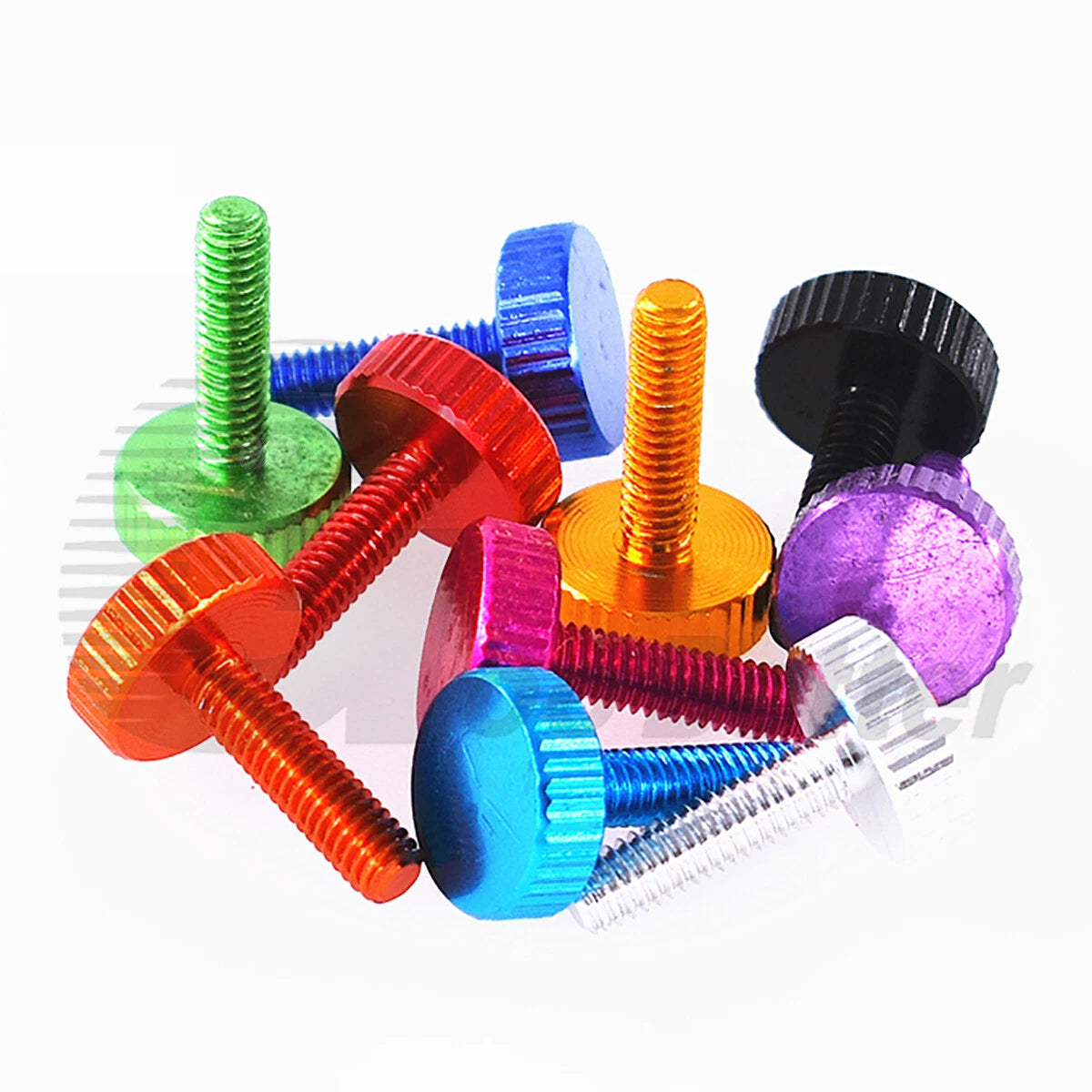 Aluminum Knurled Thumb Screws – M2 to M6 Flat Head Hand Grip Bolts, 10 Colors