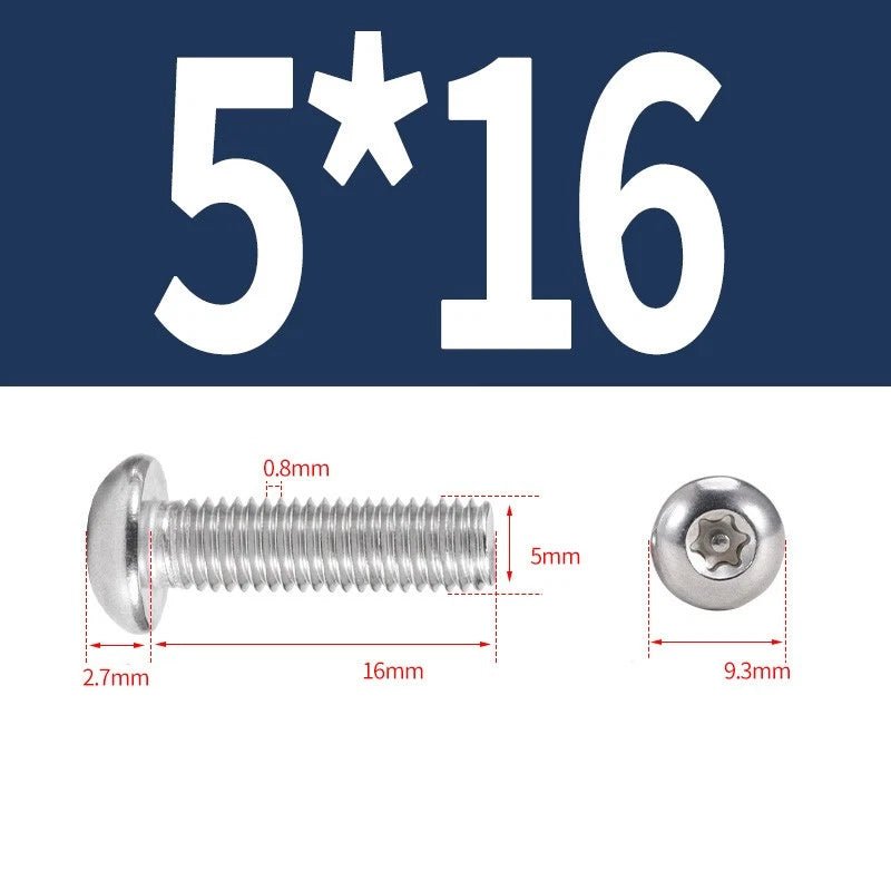 M5 M6 A2 Stainless Pan Head Torx Pin Security Machine Screws | Anti - Vandal Bolts - HomeDIYer