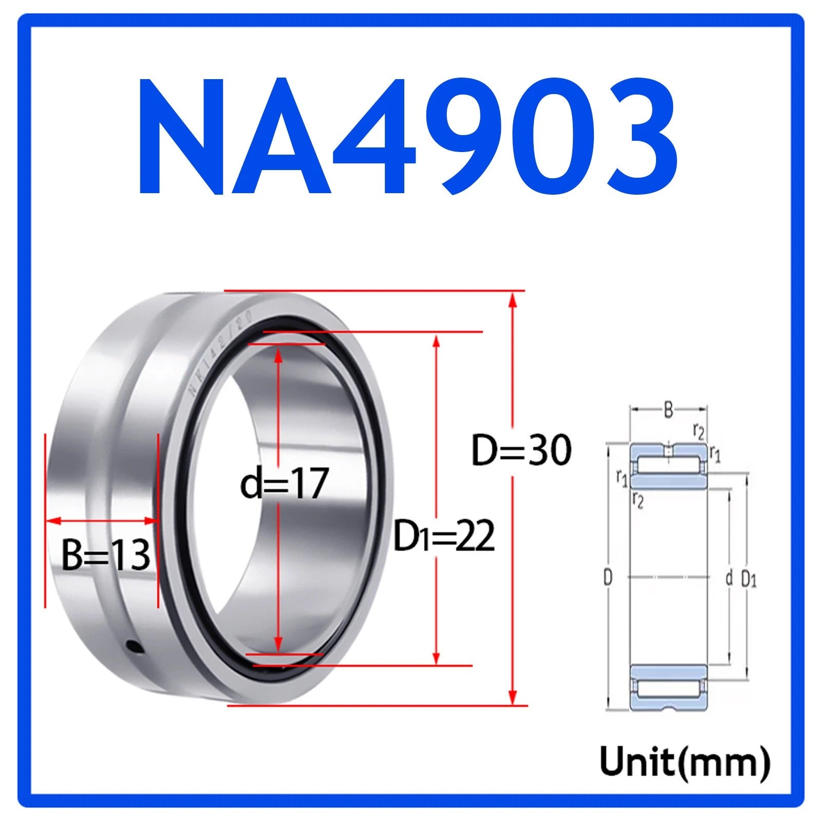 Needle Roller Bearings With Inner Ring High-Quality NA4900 - NA6920 ID 10-100mm