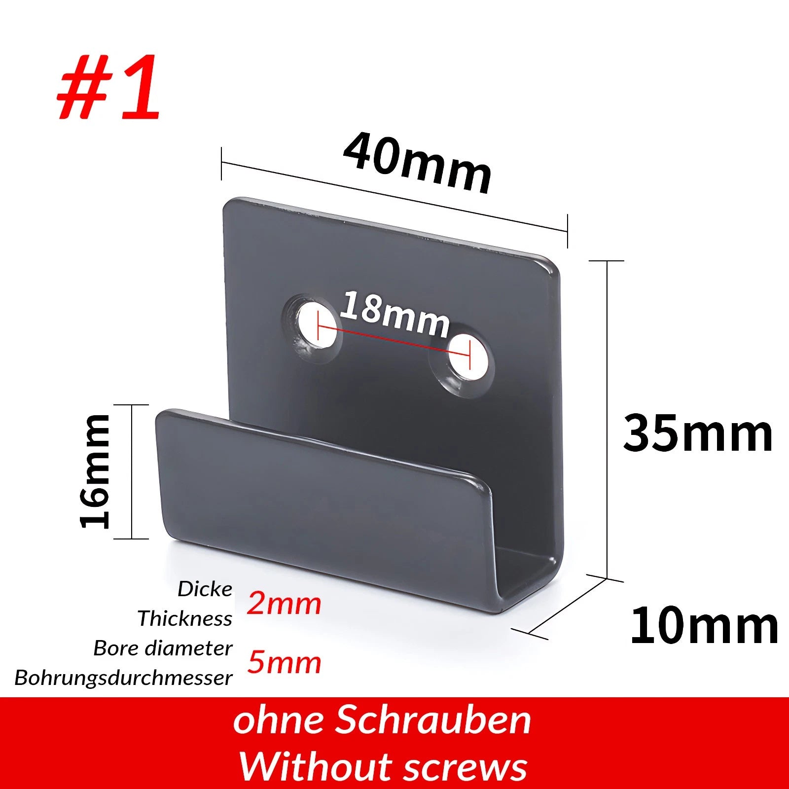 U Shaped Brackets Flat Hooks Stainless Hooks Ceramic Tile Display Bracket