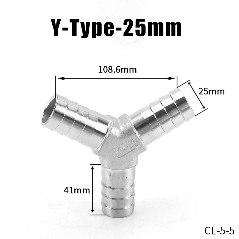 Stainless Steel BSP Hose Tail Connector Fitting — Y / L / T / Inline Type