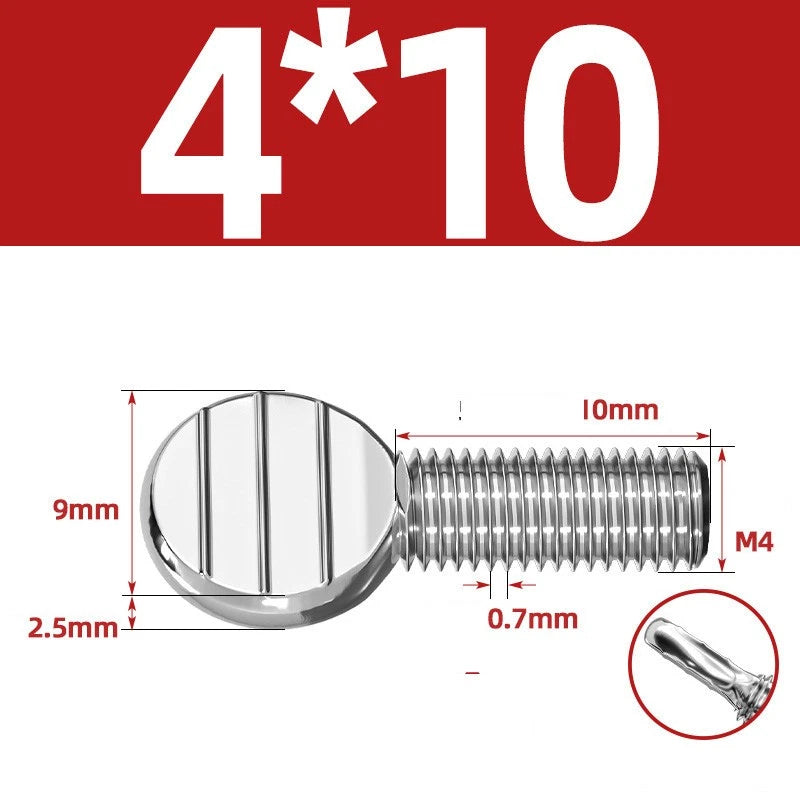 M4–M10 & 1/4"-5/16" Spade-Head Thumb Screws – A2 304 Stainless Steel, Tool-less Hand Grip