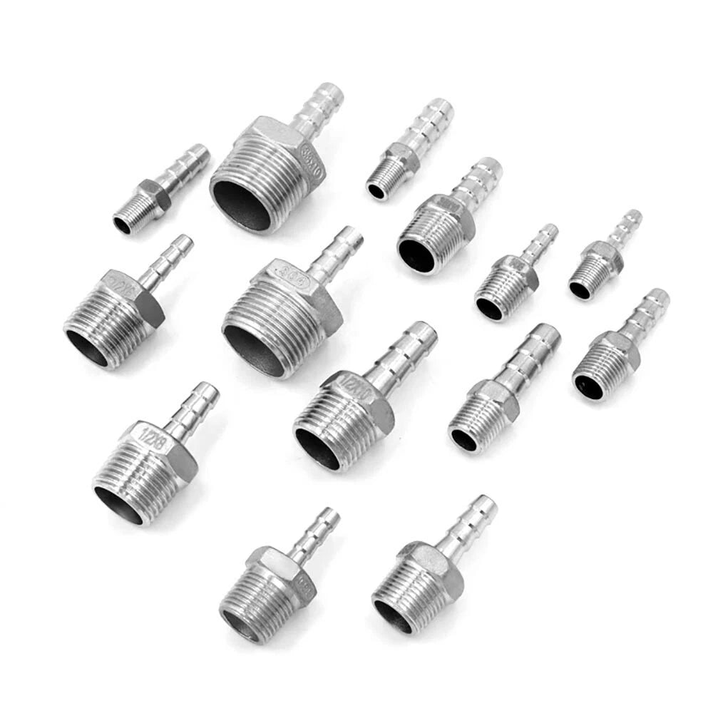 Stainless Steel Hosetails,Bsp Thread Hose Tail Barb Connector 1 8-1" Female Male