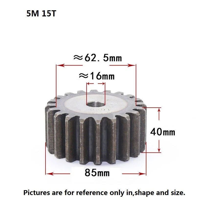 5 Modulus 10-70Tooth Spur Gears 45# Steel Thickness 40mm Motor Power Drive Gear