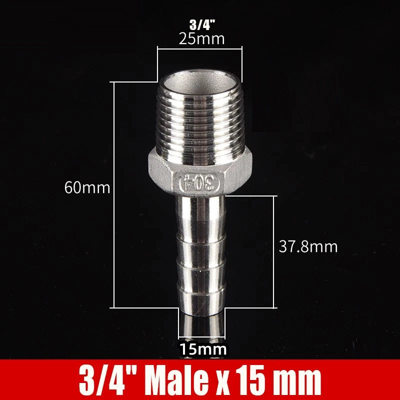 1/4"-4" Inch Female/Male Stainless Hose Connector Fitting For Air Water Fuel Gas