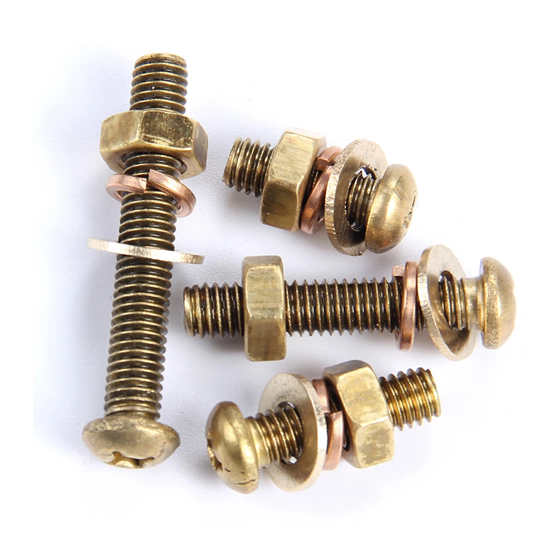 M3 M4 M5 M6 M8 Brass Phillips Pan Head Machine Screws with Hex Nuts & Washers