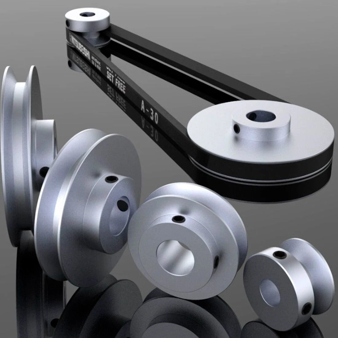 Aluminium Single-slot Belt Pulleys OD 40/50/60/80/100mm for A-type Triangle Belt