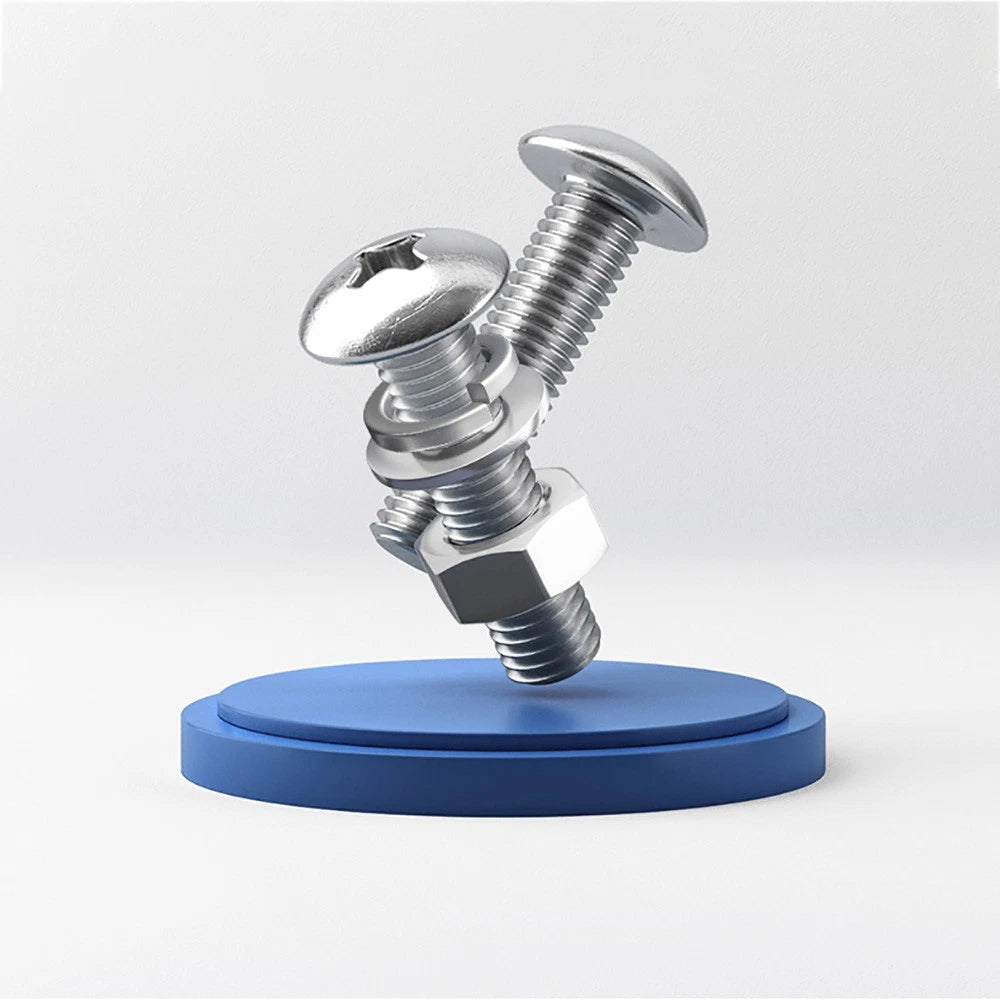M2–M4 Phillips Truss Head Machine Screws with Hex Nuts & Washers – A2 Stainless Steel - HomeDIYer