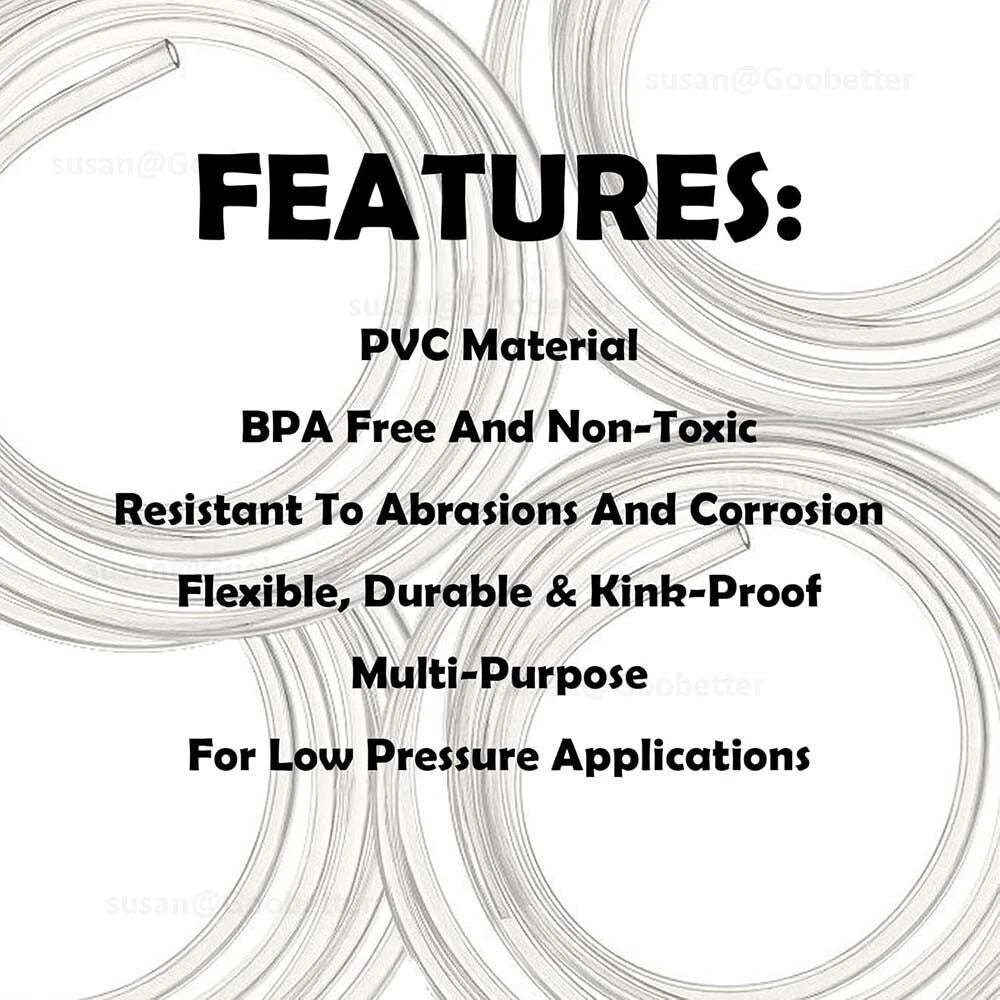 Clear Flexible PVC Tubing — Plastic Hose for Air, Water, Aquarium & Pond