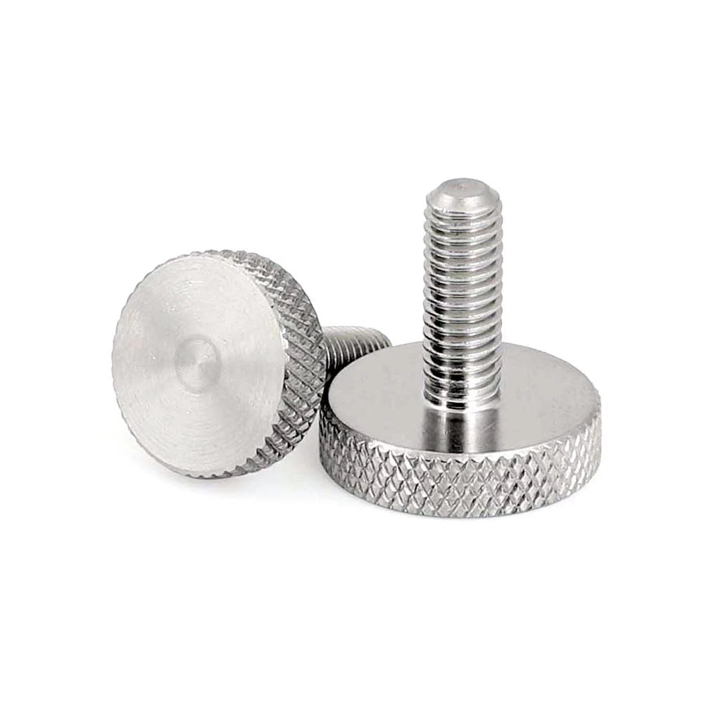 A2 Stainless Steel Flat Head Knurled Thumb Screws – M2 to M10, Hand Grip Knob Bolts - HomeDIYer