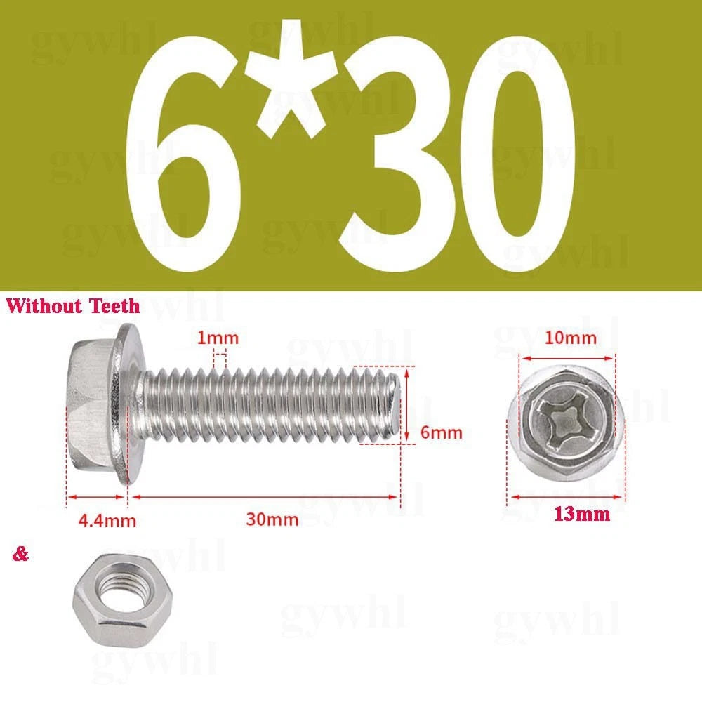 Phillips Hex Flange Bolts with Hex Nuts — Serrated & Smooth, M3–M8