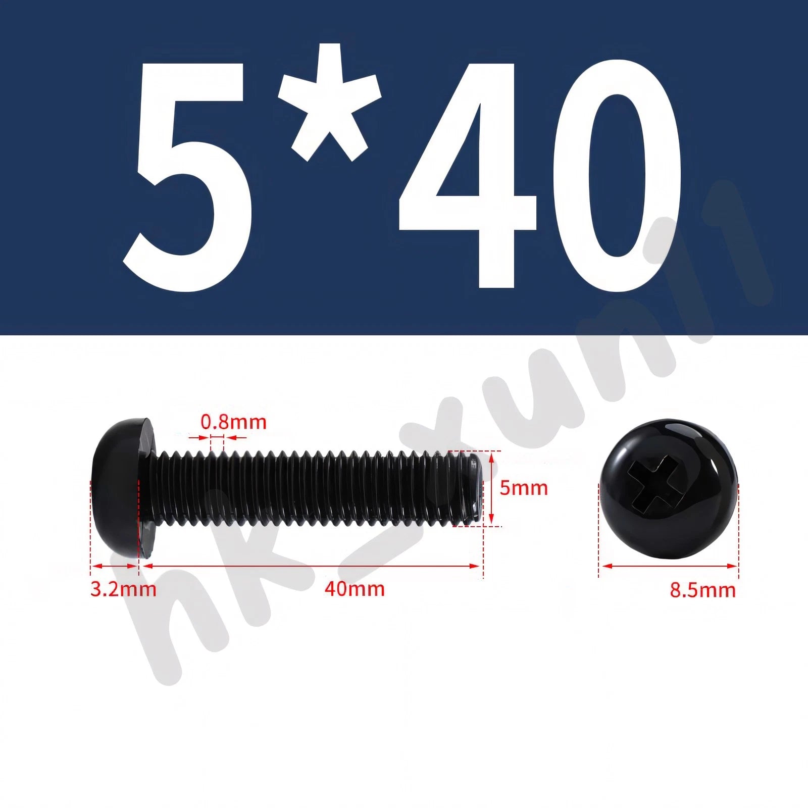 White/Black Nylon Phillips Machine Screws – M2 to M6, Plastic Round Pan Head Bolts