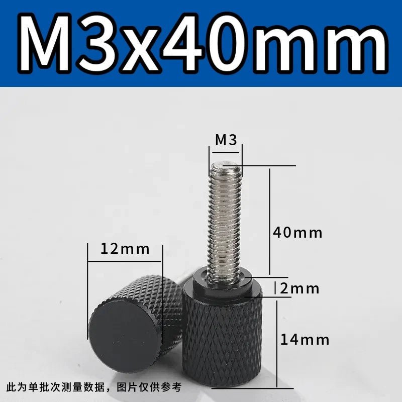 M3 Knurled Thumb Screws – Colored Anodized Aluminum, 6mm to 100mm, 10 Colors - HomeDIYer
