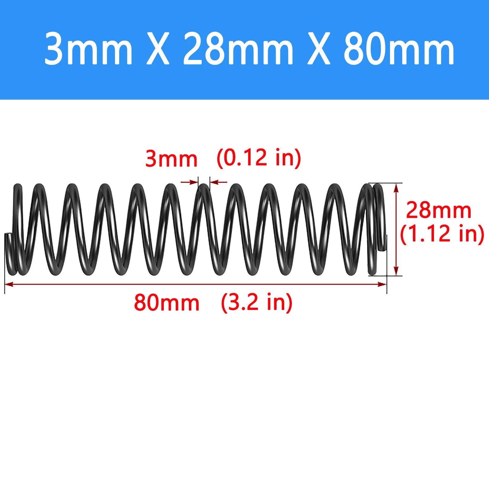 Springs Compression springs Extension spring Blank Wire diameter 3mm 6mm