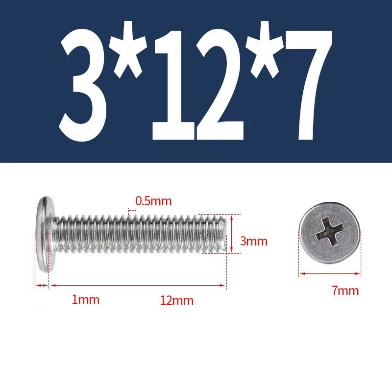 M1–M8 Ultra Thin Flat Head Phillips Machine Screws – A2 Stainless Steel, Fully Threaded