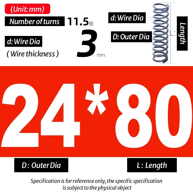 Compression Spring Pressure Big, Wire Dia 3.0mm Diameter 16-40mm Length 20-200mm