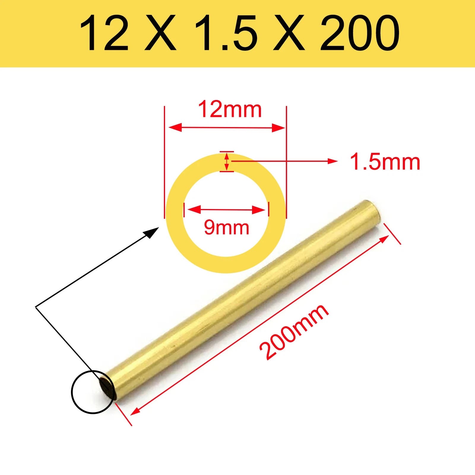 Brass Tubes ROUND PIPE Cu 62% OD 2mm 3mm 4mm 5mm 6mm 7mm 8mm 9mm 10mm To 90mm
