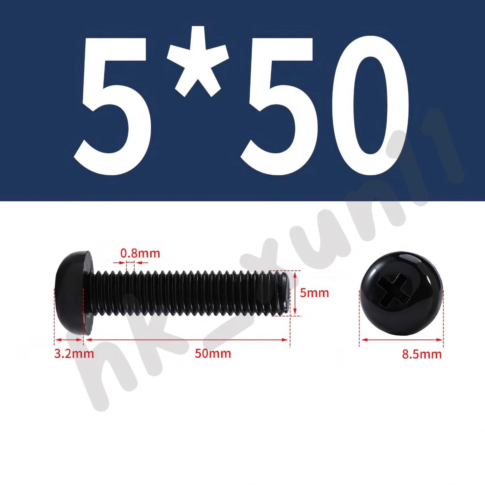 White/Black Nylon Phillips Machine Screws – M2 to M6, Plastic Round Pan Head Bolts