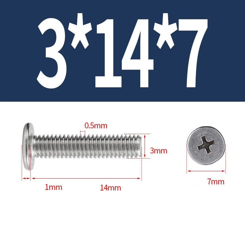 M1–M8 Ultra Thin Flat Head Phillips Machine Screws – A2 Stainless Steel, Fully Threaded
