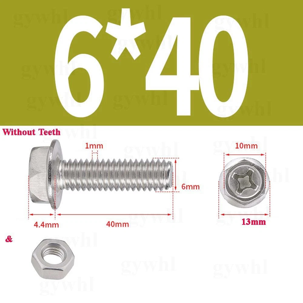 Phillips Hex Flange Bolts with Hex Nuts — Serrated & Smooth, M3–M8