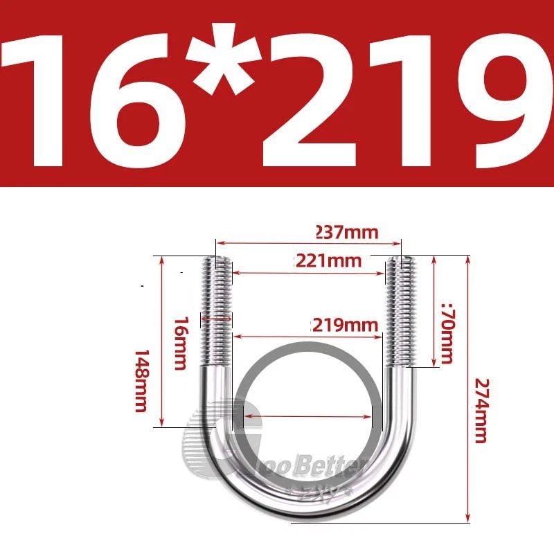 Square U - Bolts Stainless Steel — M6 to M24 | 304 A2 & 316 A4 Marine Grade - HomeDIYer