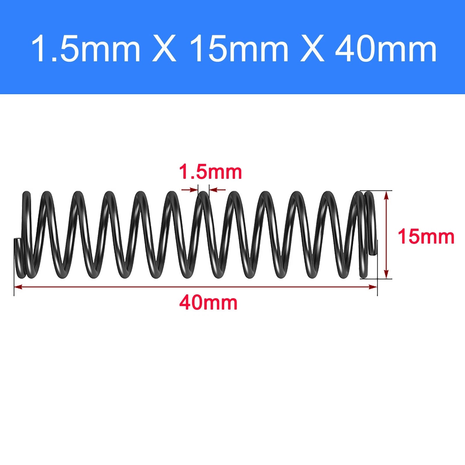 Compression Spring Spring Steel Pressure Coil 1.5mm Wire OD 5-18mm 10-100mm Shop