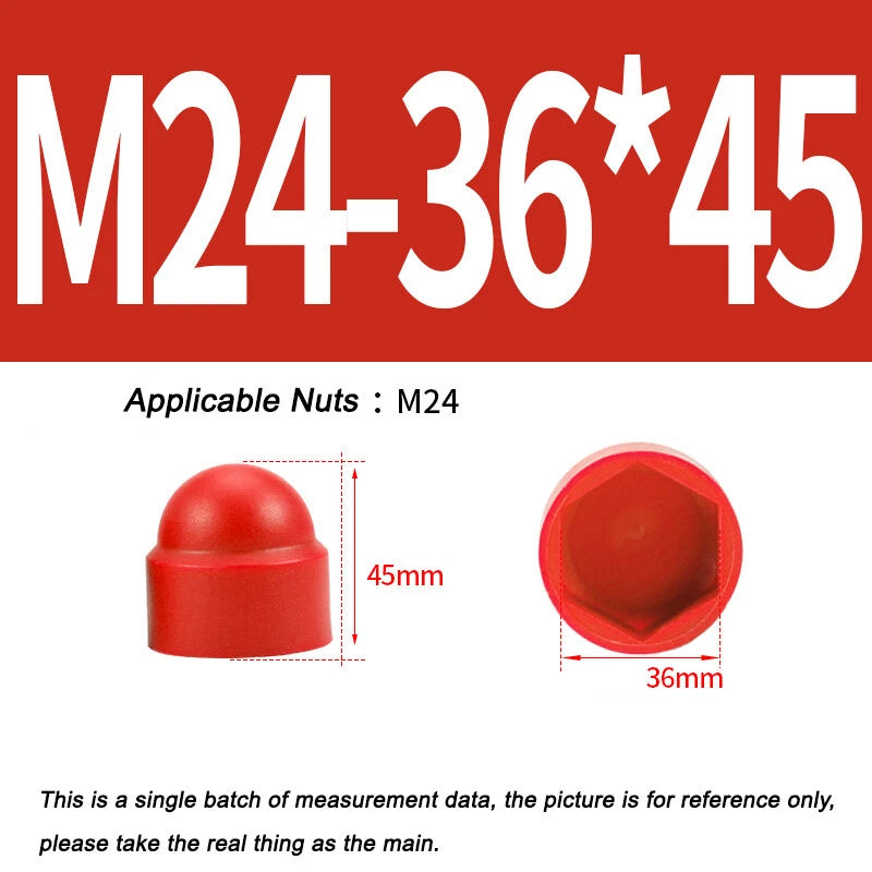 Hex Bolt & Nut Protection Caps – Plastic Hexagonal Screw Covers for M4 M5 M6 M8 M10 to M24 (PE, 5-100 Pack)
