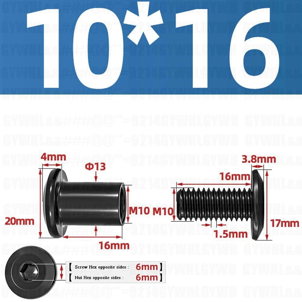 Metric Furniture Connector Bolts with End Cap Nuts — Stainless Steel M2 to M10