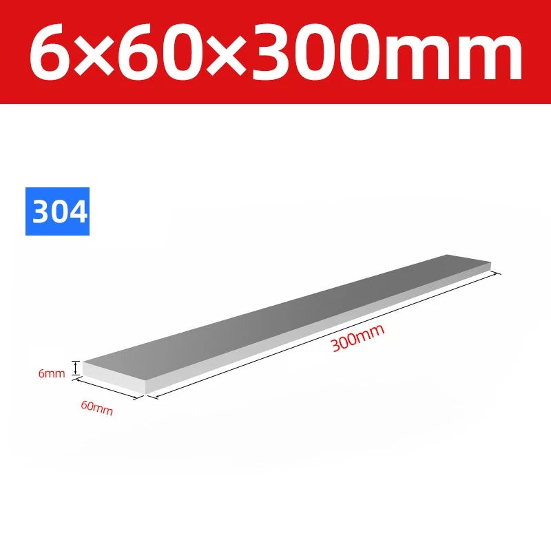 304 Stainless Steel Flat Bar Metal Plate Strip Width 10mm-80mm Thick 3mm to 20mm