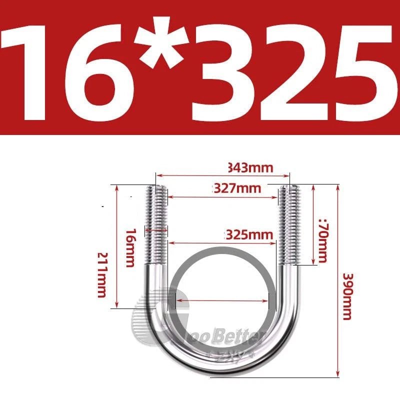 Square U - Bolts Stainless Steel — M6 to M24 | 304 A2 & 316 A4 Marine Grade - HomeDIYer