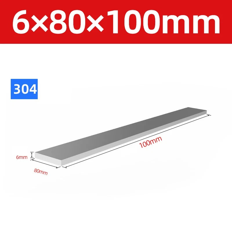 304 Stainless Steel Flat Bar Metal Plate Strip Width 10mm-80mm Thick 3mm to 20mm
