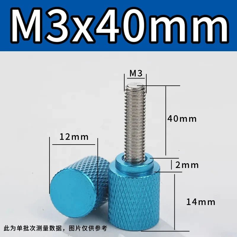 M3 Knurled Thumb Screws – Colored Anodized Aluminum, 6mm to 100mm, 10 Colors - HomeDIYer