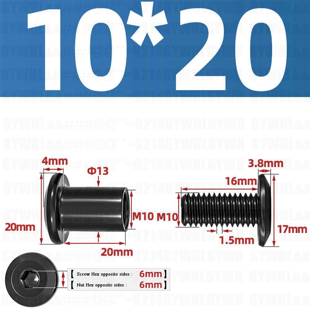 Metric Furniture Connector Bolts with End Cap Nuts — Stainless Steel M2 to M10