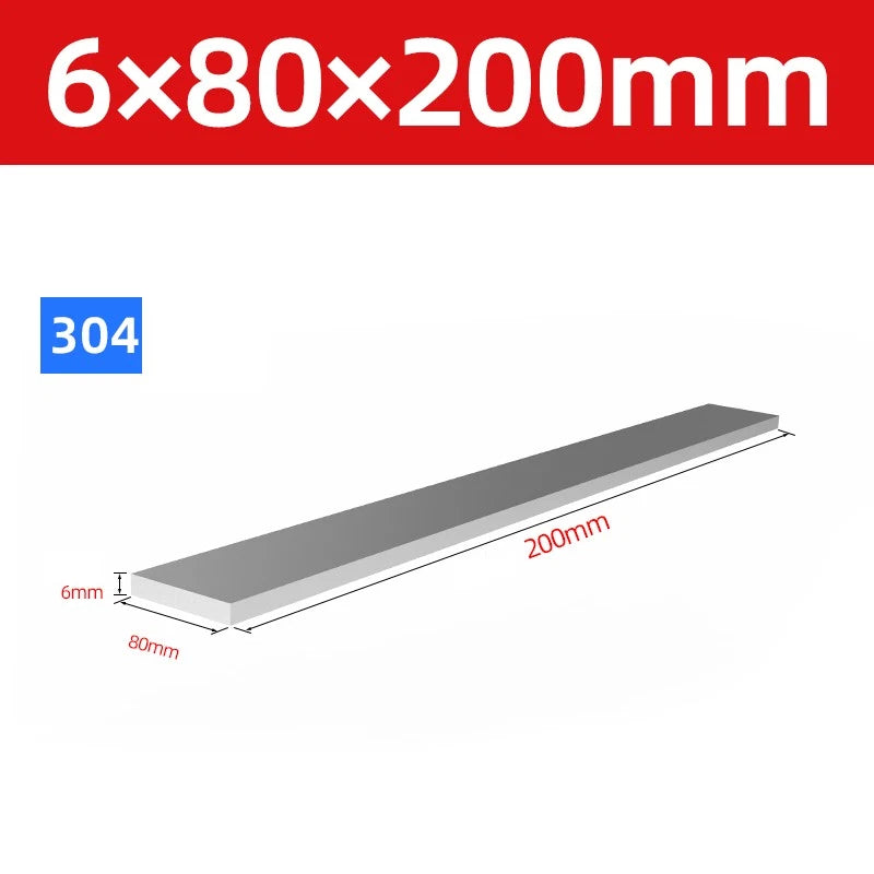 304 Stainless Steel Flat Bar Metal Plate Strip Width 10mm-80mm Thick 3mm to 20mm