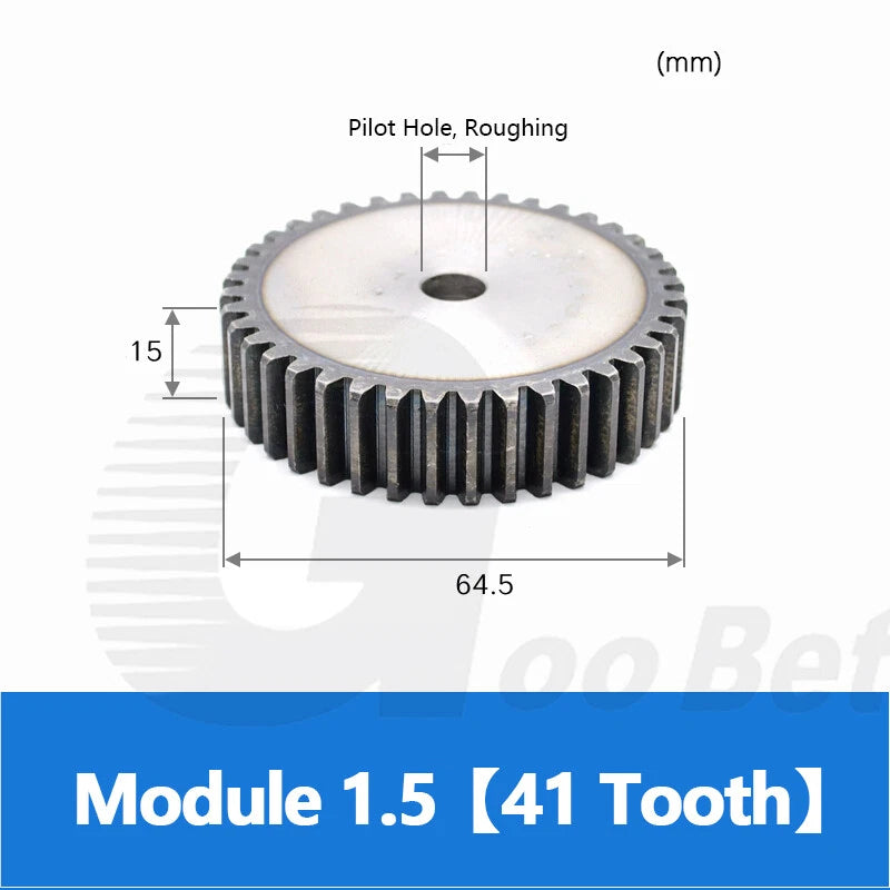 Mod 1 1.5 2 2.5 3 4 5 Spur Gear C45 Steel 12 Tooth - 160 Tooth Motor Pinion Flat