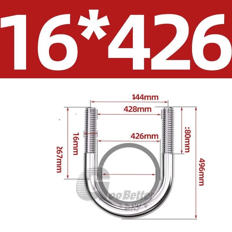 Square U - Bolts Stainless Steel — M6 to M24 | 304 A2 & 316 A4 Marine Grade - HomeDIYer