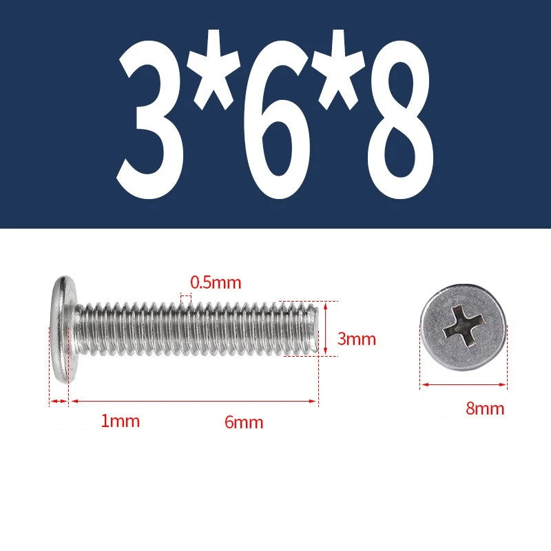 M1–M8 Ultra Thin Flat Head Phillips Machine Screws – A2 Stainless Steel, Fully Threaded
