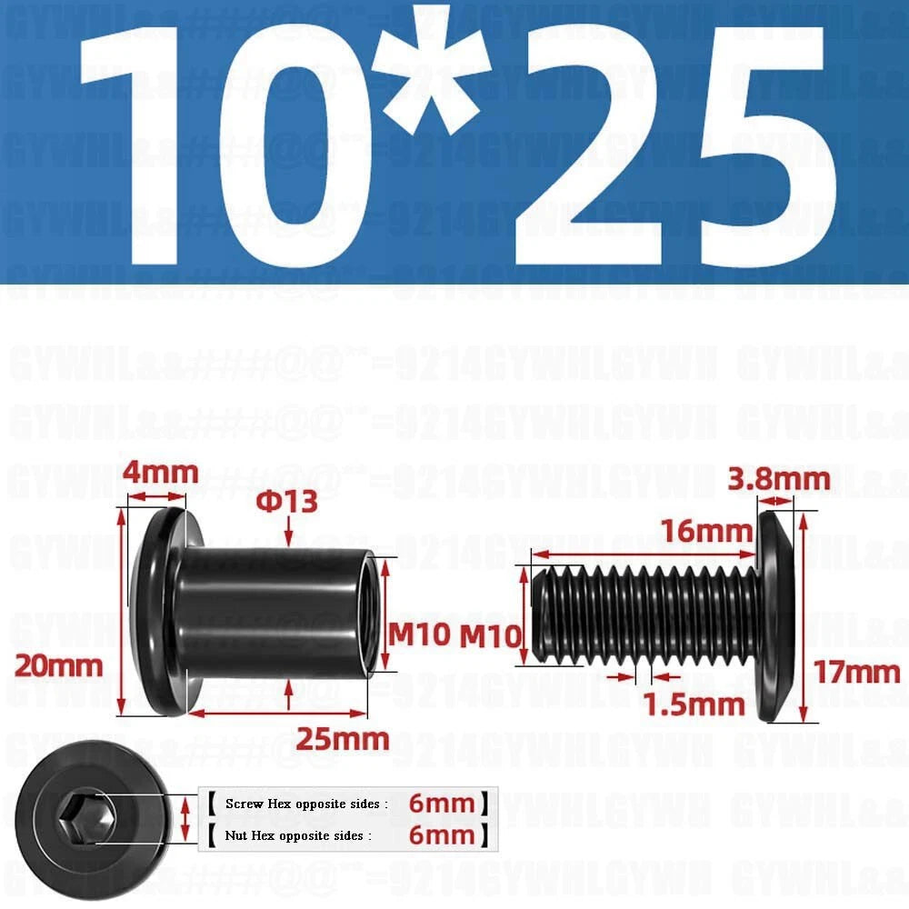 Metric Furniture Connector Bolts with End Cap Nuts — Stainless Steel M2 to M10